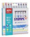 Fixy Duo Stamps, mix barev a motivů, 10 ks, na razítkování, APLI