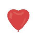 Balónek, červená, tvar srdce, 25 cm ,balení 10 ks
