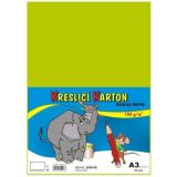 Kreslicí karton barevný A3/50/180g - světle zelená, STEPA ,balení 50 ks