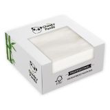 Ubrousky, bílá, bambusové, 2-vrstvé, 1/4 skládání, 39 x 39 cm, 100 ks, CHEEKY PANDA PFCNAPKXL4 ,balení 100 ks