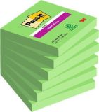 Samolepicí bloček Super Sticky, zelená, 76 x 76 mm, 6x 90 listů, 3M POSTIT 7100263204 ,balení 540 ks