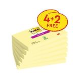 Samolepicí bloček Super Sticky, žlutá, 76 x 127 mm, 4+2x 90 listů, 3M POSTIT 7100259448 ,balení 540 ks