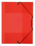 Desky s gumičkou PropyGlass, transparentní, červená, PP, 15 mm, A4, VIQUEL 113375-08