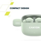 Sluchátka OnGo 9, šalvějová, TWS bezdrátová, Bluetooth 5.4, CANYON CNS-TWS9G
