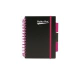 Blok Neon černý notepad, A5, mix barev, linkovaný, 100 listů, spirálová vazba, PUKKA PAD