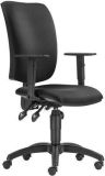 Kancelářská židle Cinque ASYN, černá, čalounění, s nastavitelnými područkami, černý podstavec