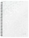 Spirálový sešit Wow, bílá, čtverečkovaný, A4, 80 listů, LEITZ