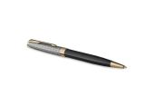 Kuličkové pero Royal Sonnet Premium, černá, 1 mm, kovové černé tělo, zlatý klip, PARKER 7010599002