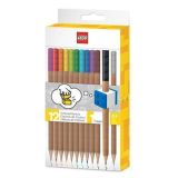 Pastelky, 12 různých barev, sada s LEGO klipem, LEGO 52064