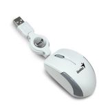 Myš, drátová, optická, malá velikost, USB, GENIUS Micro Traveler, bílá