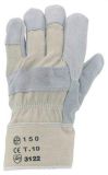 Pracovní rukavice z kůže (hovězí štípenka) a bavlny, velikost 10, šedá/béžová ,balení 12 ks