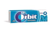 Žvýkačky, 14g, ORBIT Peppermint dragees Žvýkačky, 14g, ORBIT Peppermint dragees