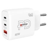 Nabíjecí adaptér, bílá, 1x USB-A / 2x USB-C PD, 65W, GaN, SKROSS SKCH001065WPDEUCN