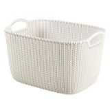 Pletený košík Knit, krémová, velikost L, plast, CURVER 226379