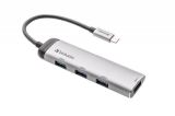Rozbočovač USB-C, 4portový, 4x USB 3.2 Gen1 Type-A, VERBATIM 49147 Rozbočovač USB-C, 4portový, 4x USB 3.2 Gen1 Type-A, VERBATIM 49147