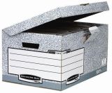 Archivační kontejner BANKERS BOX® SYSTEM, šedá, uzaviratelné víko, karton, FELLOWES ,balení 10 ks