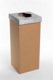 Odpadkový koš na tříděný odpad Office, šedá, recyklovaný, anglický popis, 50 l, RECOBIN