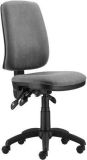 Office chair, fabric, black base, 1640 Asyn, grey