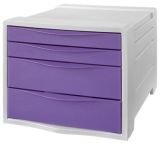 Zásuvkový box Colour`Breeze, levandulová, plast, 4 zásuvky, ESSELTE 628458