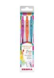 Gelové pero Sarasa Clip Boho Vibes, 3 různé barvy, 0,33 mm, stiskací mechanismus, ZEBRA 99432