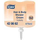 420662 Tekuté mýdlo Mini Luxury, bez parfemace, vlasy a tělo, 475 ml, S2, TORK