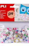 Samolepicí očička APLI kulaté / mix barev / 100 ks