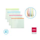 Spisové desky DELI Fashion na zip - A5 / barevný mix Spisové desky DELI Fashion na zip - A5 / barevný mix