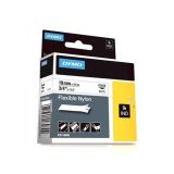 Pásky D1 nylonová flexibilní pro elektronické štítkovače DYMO - 19 mm x 3,5 m černý tisk / bílá páska Pásky D1 nylonová flexibilní pro elektronické štítkovače DYMO - 19 mm x 3,5 m černý tisk / bílá páska