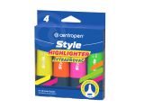 Zvýrazňovač Centropen 6252 Style Fluo - sada 4 ks