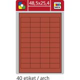 Print etikety A4 pro laserový a inkoustový tisk - 48,5 x 25,4 mm (40 etiket / arch) červená Print etikety A4 pro laserový a inkoustový tisk - 48,5 x 25,4 mm (40 etiket / arch) červená