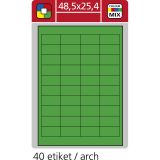 Print etikety A4 pro laserový a inkoustový tisk - 48,5 x 25,4 mm (40 etiket / arch) zelená Print etikety A4 pro laserový a inkoustový tisk - 48,5 x 25,4 mm (40 etiket / arch) zelená