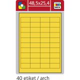 Print etikety A4 pro laserový a inkoustový tisk - 48,5 x 25,4 mm (40 etiket / arch) žlutá Print etikety A4 pro laserový a inkoustový tisk - 48,5 x 25,4 mm (40 etiket / arch) žlutá