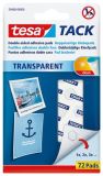 Tesa TACK oboustranně lepicí polštářky - transparentní / 72 ks