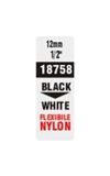 Pásky D1 nylonová flexibilní pro elektronické štítkovače DYMO - 12 mm x 3,5 m černý tisk / bílá páska