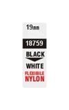 Pásky D1 nylonová flexibilní pro elektronické štítkovače DYMO - 19 mm x 3,5 m černý tisk / bílá páska