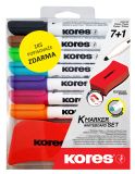 Popisovač Kores K-Marker Wihteboard - sada 6 ks + mazací houba / kulatý hrot Popisovač Kores K-Marker Wihteboard - sada 6 ks + mazací houba / kulatý hrot