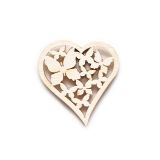 Velikonoční dřevěný výřez - motýlkové srdce 6,5 x 7 cm