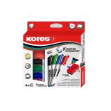 Popisovač Kores K-Marker Wihteboard - sada 4 ks + mazací houba / kulatý hrot Popisovač Kores K-Marker Wihteboard - sada 4 ks + mazací houba / kulatý hrot