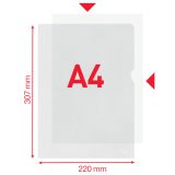 Zakládací obal tvar L - tvar L / A4 matný / 115 my / 10 ks