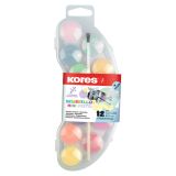 Vodové barvy Kores Akuarellos - MINI / 12 pastelových barev + štětec Vodové barvy Kores Akuarellos - MINI / 12 pastelových barev + štětec