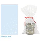 Vánoční celofánový sáček - transparentní vločky a hvězdičky / 20 x 35 cm Vánoční celofánový sáček - transparentní vločky a hvězdičky / 20 x 35 cm