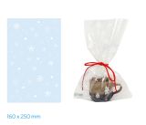 Vánoční celofánový sáček - transparentní vločky / 16 x 25 cm Vánoční celofánový sáček - transparentní vločky / 16 x 25 cm