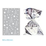 Vánoční celofánový sáček - stříbrné stroměčky / 16 x 25 cm Vánoční celofánový sáček - stříbrné stroměčky / 16 x 25 cm