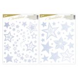 Okenní fólie Glitr - mix stříbrné hvězdy / 30 x 42 cm Okenní fólie Glitr - mix stříbrné hvězdy / 30 x 42 cm