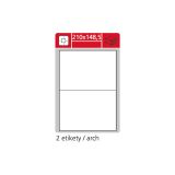 Print etikety A4 pro laserový a inkoustový tisk - 210 x 148,5 (2 etikety / arch ) / lesklé Print etikety A4 pro laserový a inkoustový tisk - 210 x 148,5 (2 etikety / arch ) / lesklé