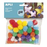 Kuličky POM POM APLI - barevné / 78 ks Kuličky POM POM APLI - barevné / 78 ks