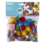 Kuličky POM POM APLI třpytky / 78 ks Kuličky POM POM APLI třpytky / 78 ks