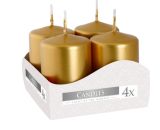 Vánoční adventní svíčky - 6cm zlatá / 4ks