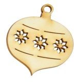 Dřevěný výřez - baňka kapka / 3,6 x 6,5 cm Dřevěný výřez - baňka kapka / 3,6 x 6,5 cm