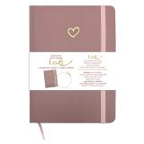 Blok Luxi A5 - tečkovaný / 96 listů / starorůžová srdce